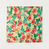 Seamless pattern with Abstract flowers drawn by a  タペストリー (正面)