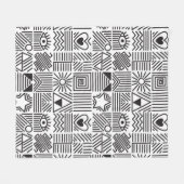 Seamless pattern with abstract line art mosaic in フリースブランケット (正面(横))
