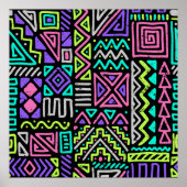 seamless pattern with abstract lines. geometric a ポスター (正面)