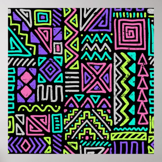 seamless pattern with abstract lines. geometric a ポスター (正面)