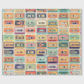 Seamless pattern with audio cassette tapes in a re ラッピングペーパー (フラット)