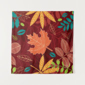 Seamless pattern with autumn leaves  タペストリー (正面(横))