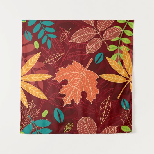 Seamless pattern with autumn leaves  タペストリー (正面)
