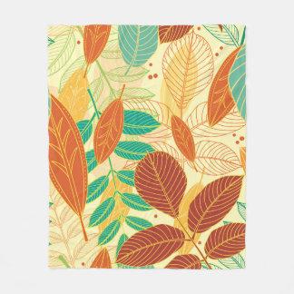 Seamless pattern with autumn leaves  フリースブランケット