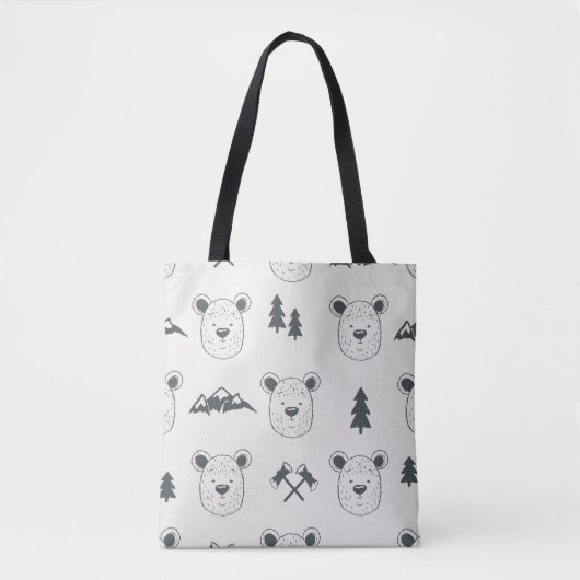 Seamless pattern with bear headspattern, bear, mou トートバッグ (正面)