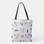 Seamless pattern with bear headspattern, bear, mou トートバッグ (裏面)