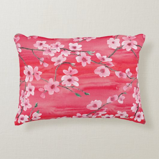 Seamless pattern with Beautiful Cherry blossom flo アクセントクッション (正面)