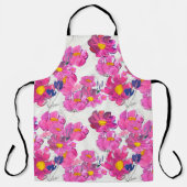 Seamless pattern with Beautiful flowers. Watercolo エプロン (正面)