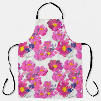 Seamless pattern with Beautiful flowers. Watercolo エプロン