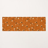 Seamless pattern with black and white flowers ヨガマット (裏面(横))