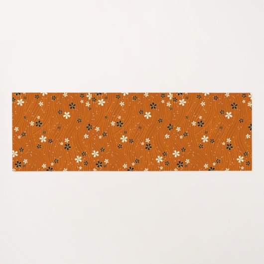 Seamless pattern with black and white flowers ヨガマット (裏面(横))