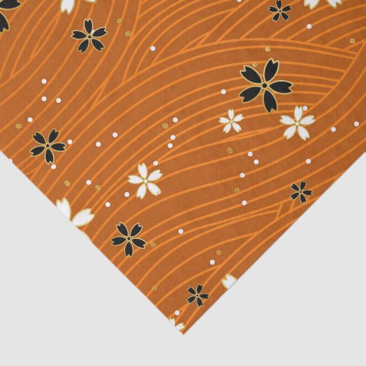 Seamless pattern with black and white flowers 薄葉紙 (詳細)