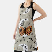 seamless pattern with bohemian butterfly on the mo エプロン (インサイチュ)