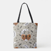 seamless pattern with bohemian butterfly on the mo トートバッグ (裏面)