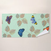 Seamless pattern with bright butterflies and branc バスタオル (バスタオル)