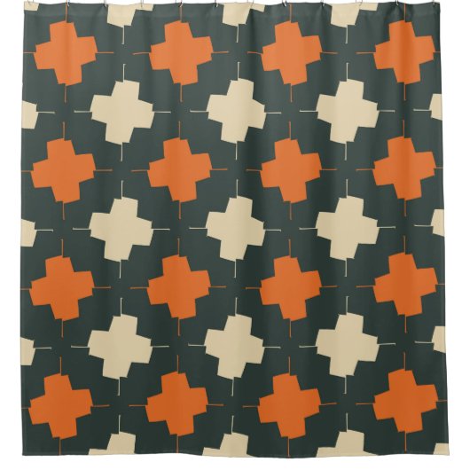 Seamless pattern with bright geometric elements on シャワーカーテン (正面)