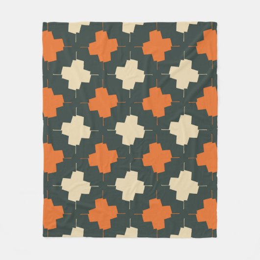 Seamless pattern with bright geometric elements on フリースブランケット (正面)
