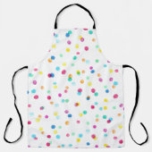 Seamless pattern with bright watercolor dots エプロン (正面)