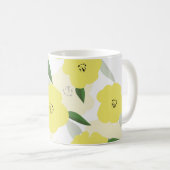 Seamless pattern with bright yellow flowers backgr コーヒーマグカップ (正面右)
