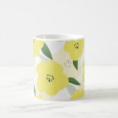 Seamless pattern with bright yellow flowers backgr コーヒーマグカップ (中央)