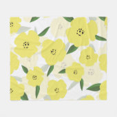 Seamless pattern with bright yellow flowers backgr フリースブランケット (正面(横))