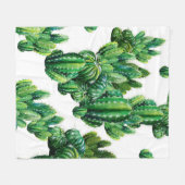 Seamless pattern with cacti watercolor. Cactus ill フリースブランケット (正面(横))