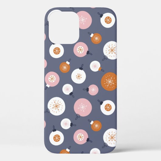 Seamless pattern with Christmas balls on a dark ba Case-Mate iPhoneケース (裏面)