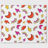 Seamless pattern with cloud lightning bolt rainbow ラッピングペーパー (フラット)