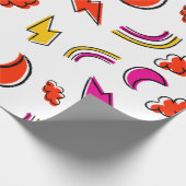 Seamless pattern with cloud lightning bolt rainbow ラッピングペーパー (角)
