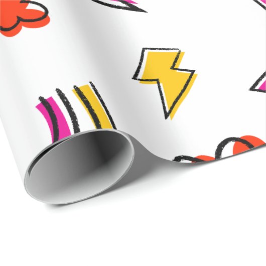 Seamless pattern with cloud lightning bolt rainbow ラッピングペーパー (ロールコーナー)