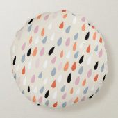 Seamless pattern with colorful hand drawdrops stai ラウンドクッション (裏面)