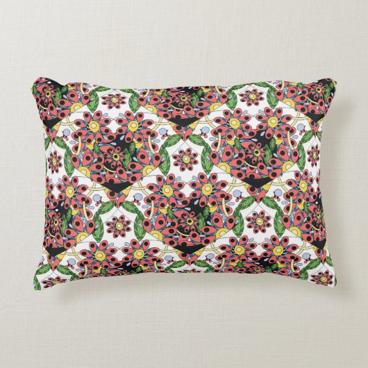 Seamless pattern with colorful hearts アクセントクッション (正面)