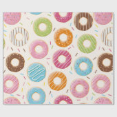 Seamless pattern with colorful tasty glossy donuts ラッピングペーパー (フラット)