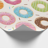 Seamless pattern with colorful tasty glossy donuts ラッピングペーパー (角)