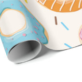Seamless pattern with colorful tasty glossy donuts ラッピングペーパー (ロールコーナー)