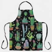 Seamless pattern with cute cactuses エプロン (正面)