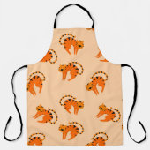 Seamless pattern with cute cartoon tigers エプロン (正面)