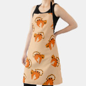 Seamless pattern with cute cartoon tigers エプロン (インサイチュ)