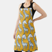 Seamless pattern with cute cartoon zebras yellow b エプロン (インサイチュ)