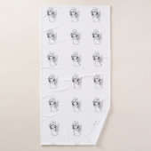 Seamless Pattern with Cute Hand-Drawn Angels – Vec バスタオル (バスタオル)