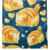 Seamless pattern with cute polygonal cartoon cats, シャワーカーテン (正面)