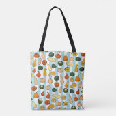 Seamless pattern with different hand drawn squashe トートバッグ (裏面)