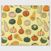 Seamless pattern with different hand drawn squashe ラッピングペーパー (フラット)