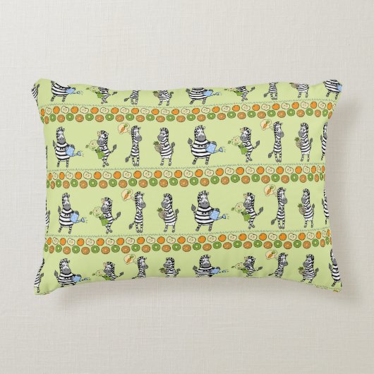 Seamless pattern with different zebras and differe アクセントクッション (正面)