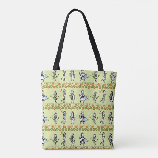 Seamless pattern with different zebras and differe トートバッグ (裏面)