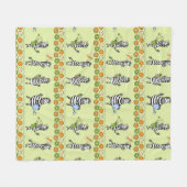 Seamless pattern with different zebras and differe フリースブランケット (正面(横))
