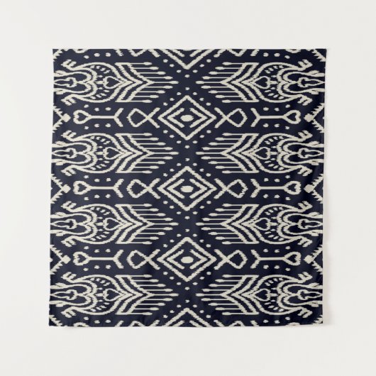 Seamless pattern with embroidery. Ikat Fabric. Eth タペストリー (正面(横))