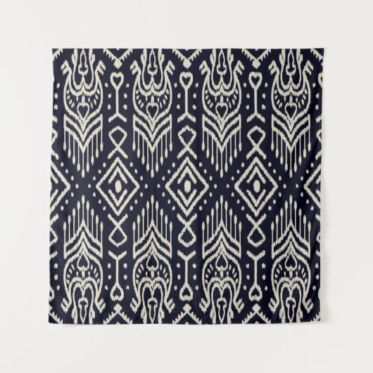 Seamless pattern with embroidery. Ikat Fabric. Eth タペストリー (正面)