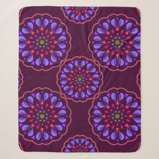 Seamless pattern with ethnic mandala art ornament. シェルパブランケット (正面)