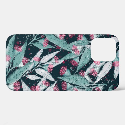 Seamless pattern with eucalyptus leaves and flower Case-Mate iPhoneケース (裏面 (横))